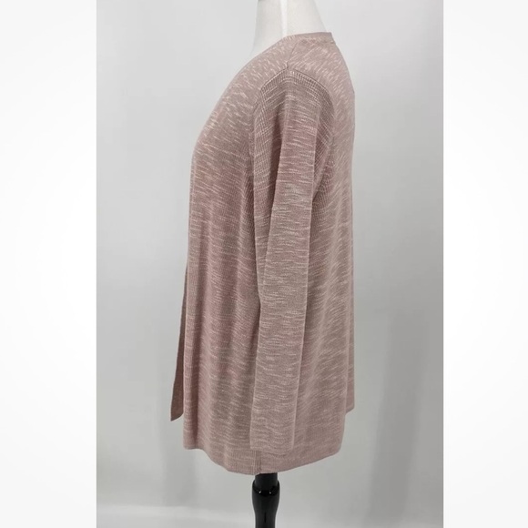 J. Jill XL Linen Blend Open Front Longline Cardigan Sweater NEW in Rose Quartz - Picture 4 of 7